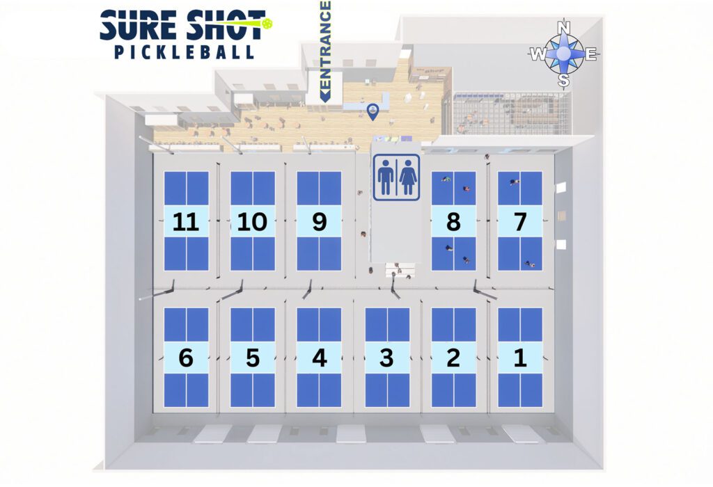 Sure Shot Pickleball Naperville Court Layout