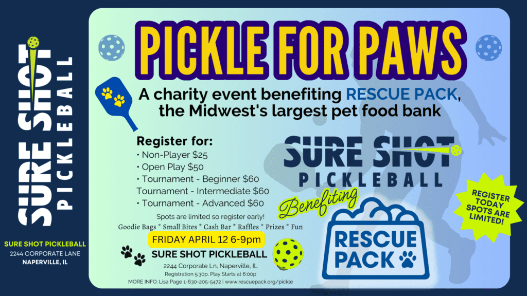 pickle for Paws pickleball tournament sure shot pickleball benefit tournament fundraiser