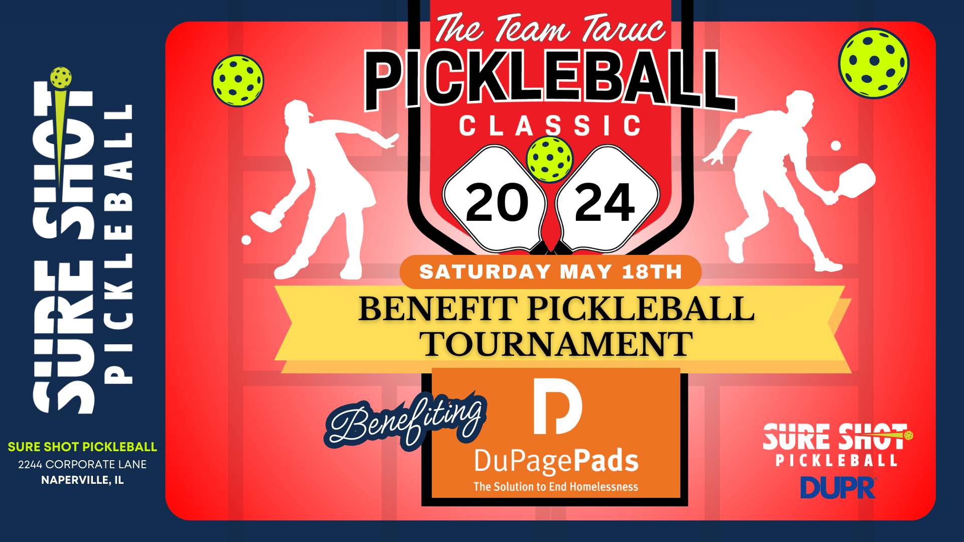 team Taruc pickleball classic 2024 benefiting dupage pads sure shot pickleball