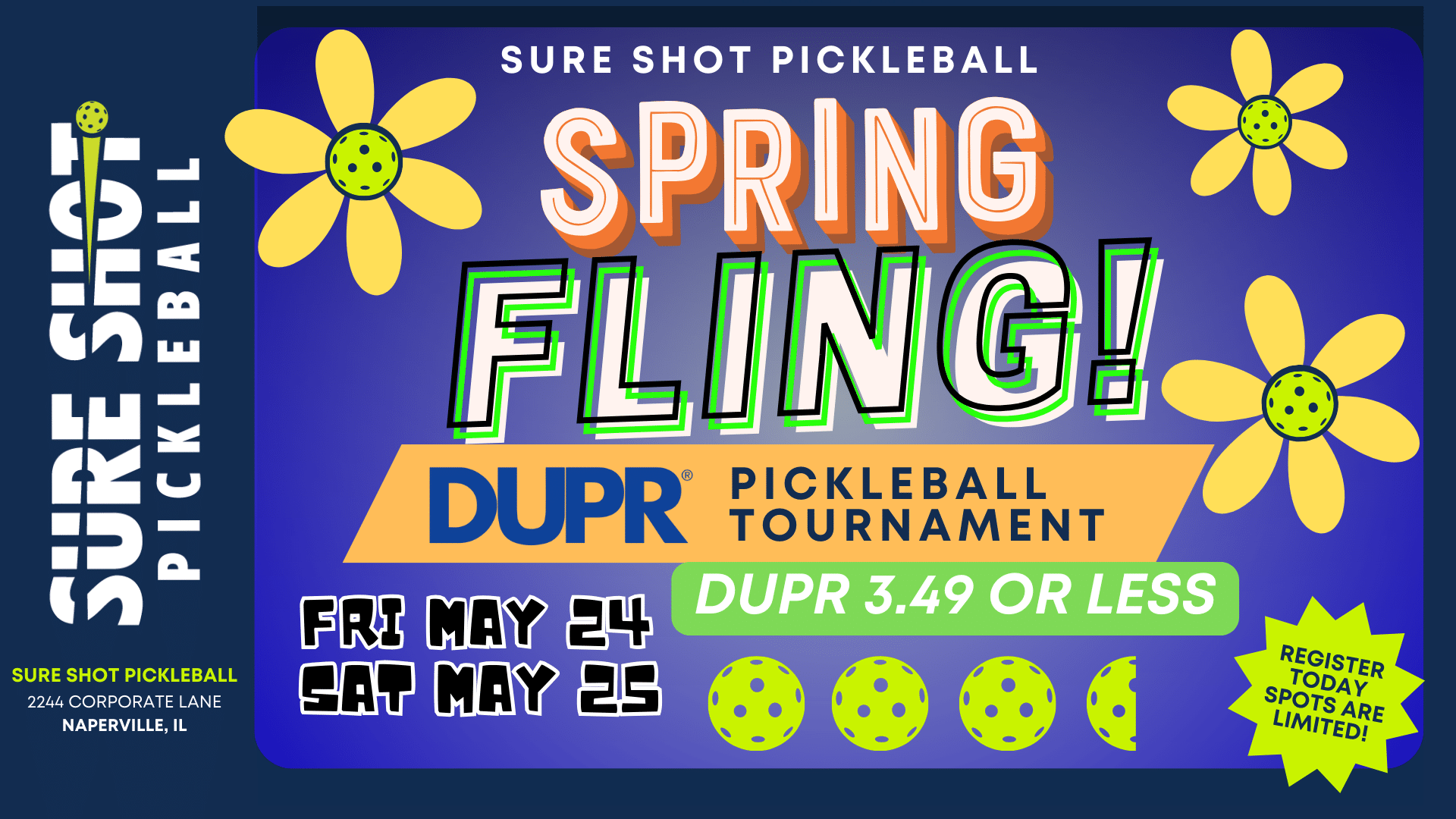 SURE SHOT PICKLEBALL SPRING FLING TOURNAMENT DUPR NAPERVILLE IL