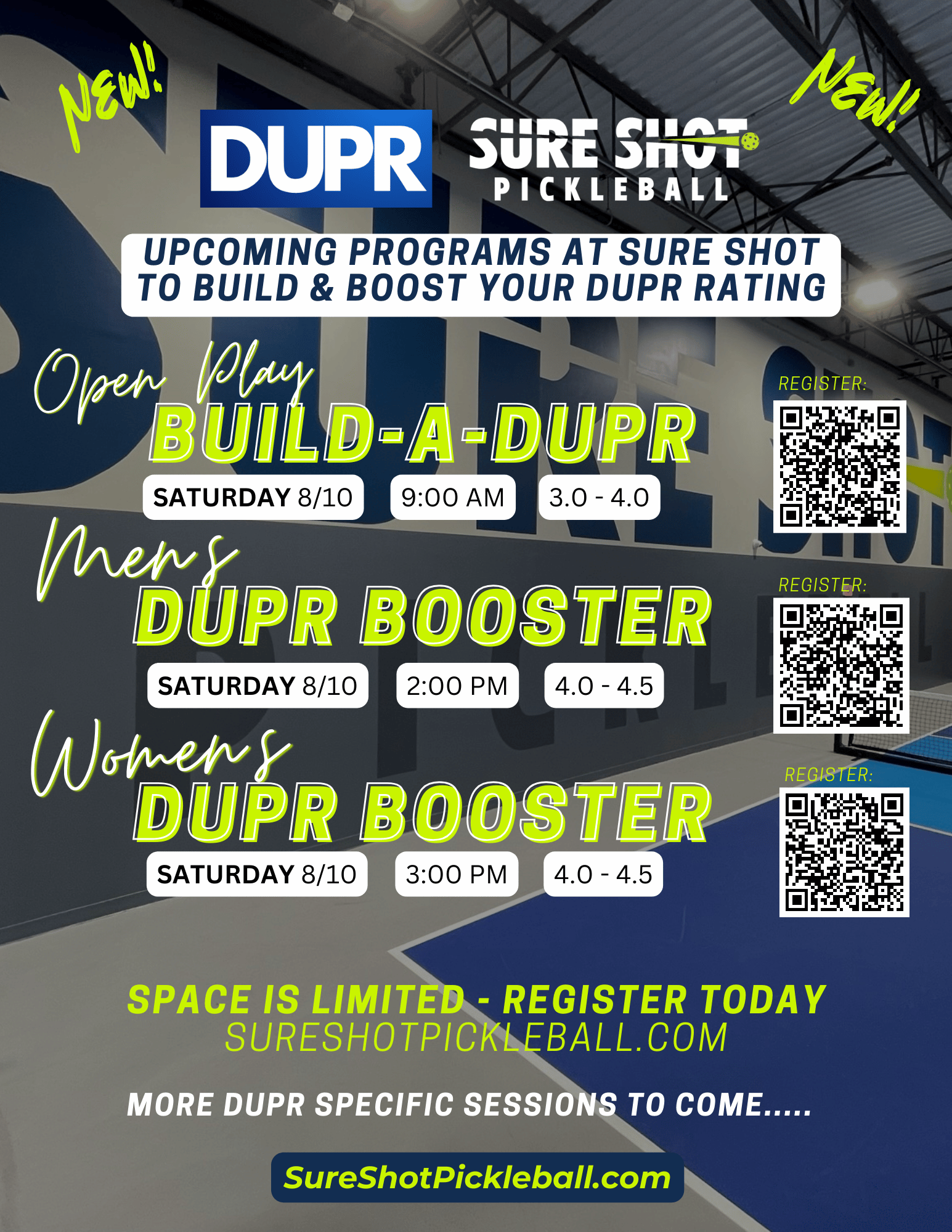 DUPR Events at Sure Shot Pickleball