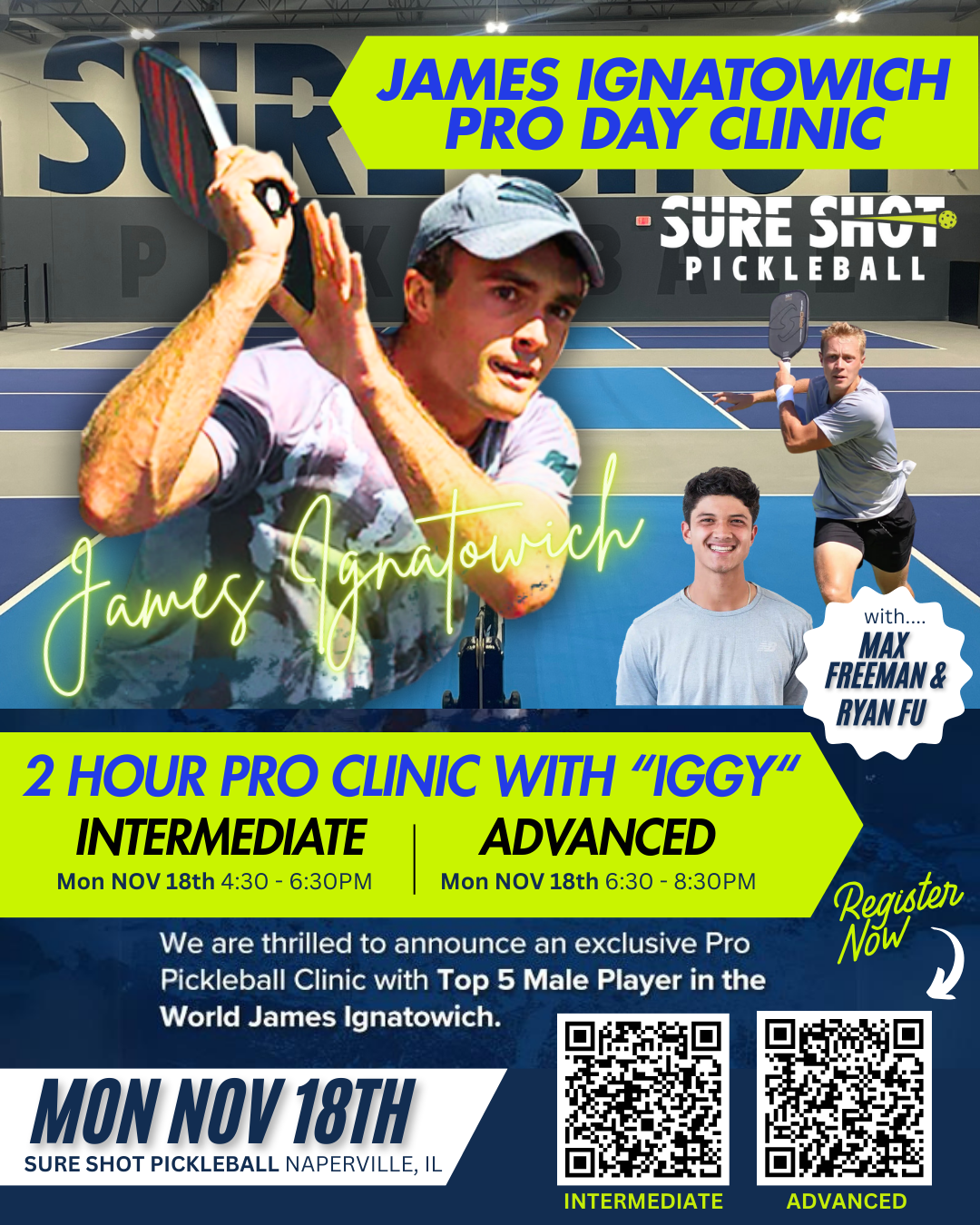 James Ignatowich Pro Day Clinic at Sure Shot Pickleball