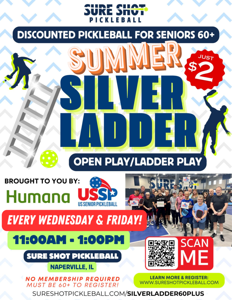Sure Shot Pickleball USSP Silver Ladder Naperville Illinois Seniors