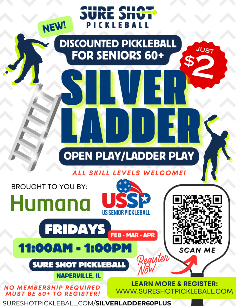 Sure Shot Silver Ladder USSP Humana Discounted Pickleball for Seniors