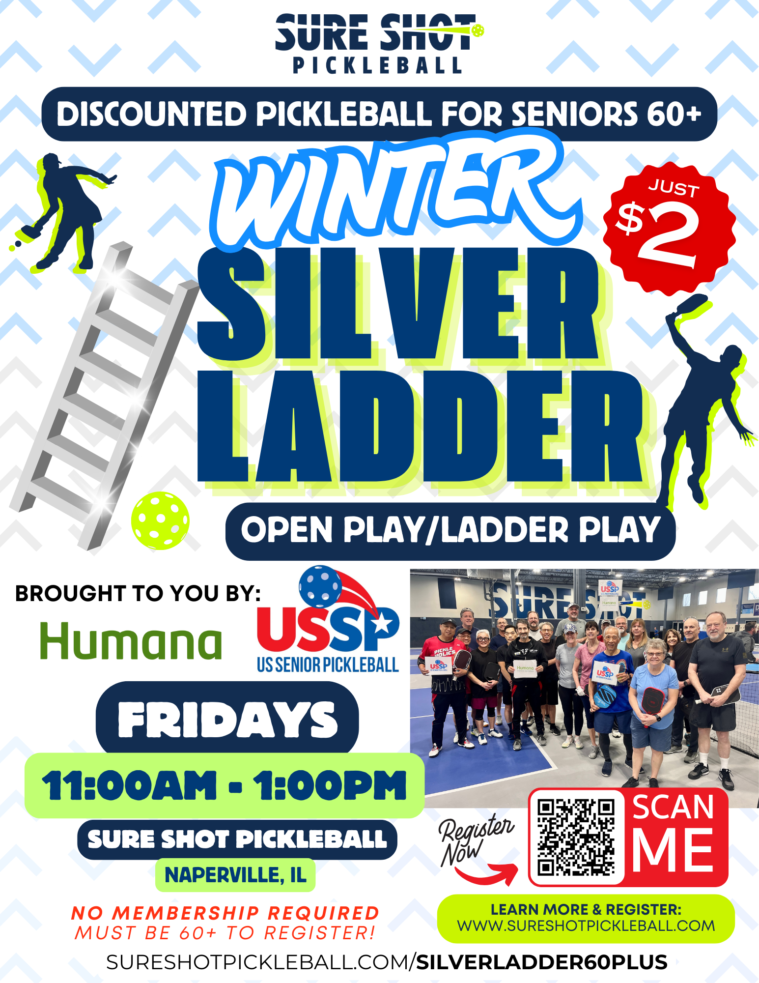 Sure Shot Silver Ladder Naperville Pickleball Seniors USSP