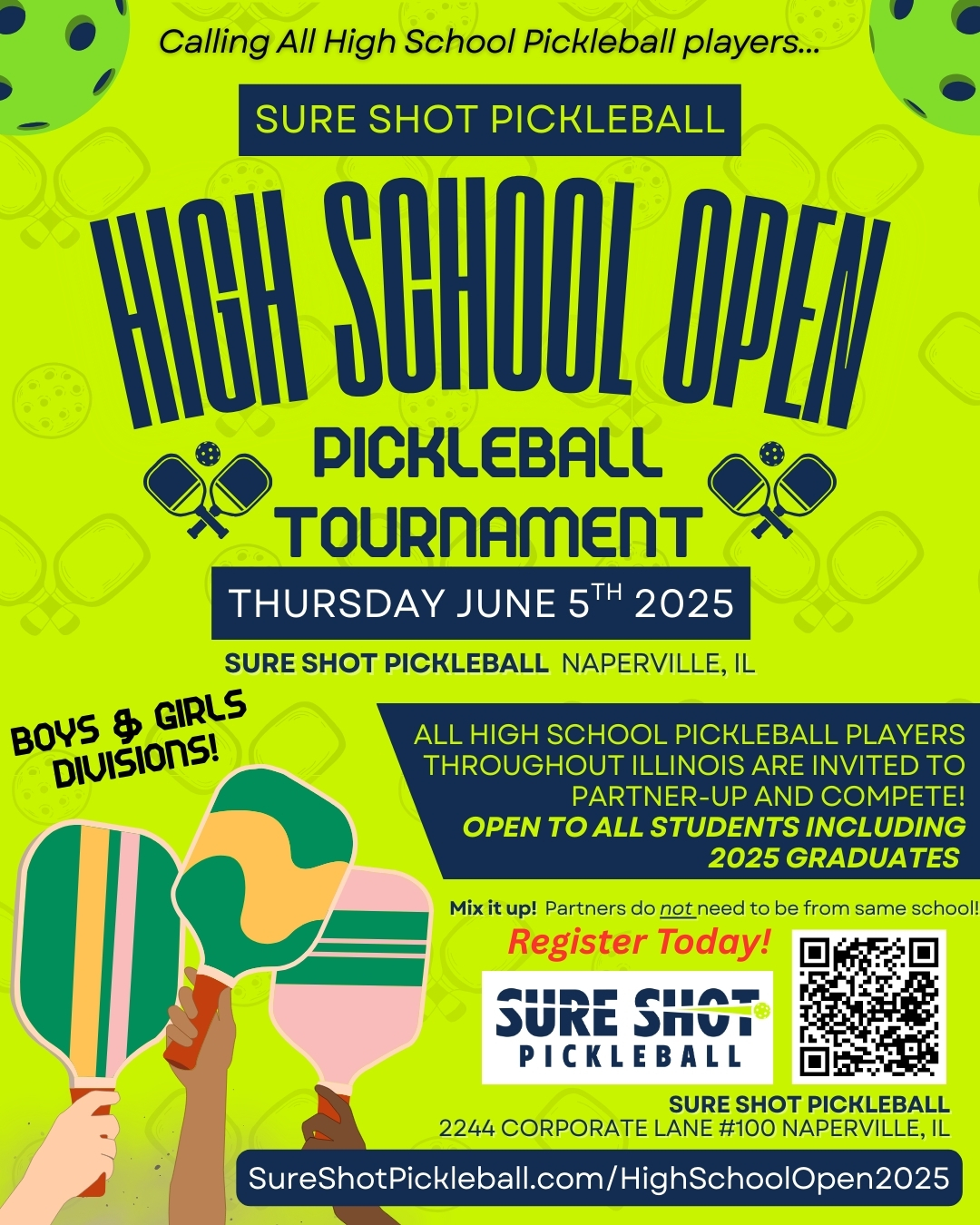Sure Shot Pickleball High School Open 2025