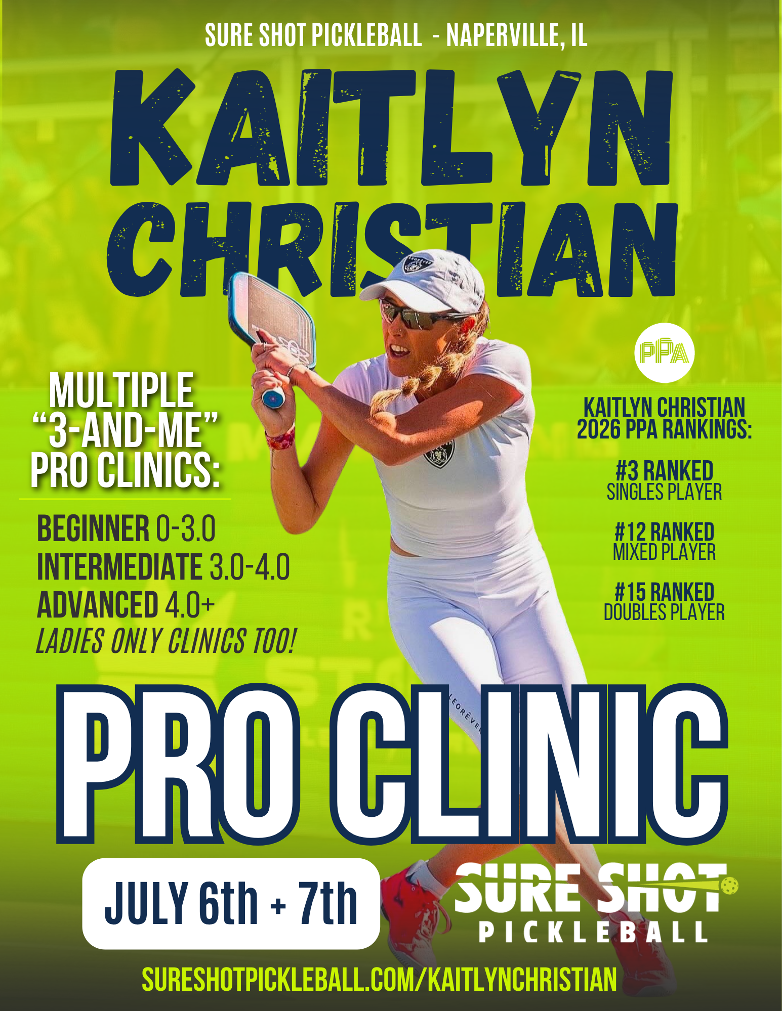 Kaitlyn Christian Pro Clinic Sure Shot Pickleball Naperville Ilinois