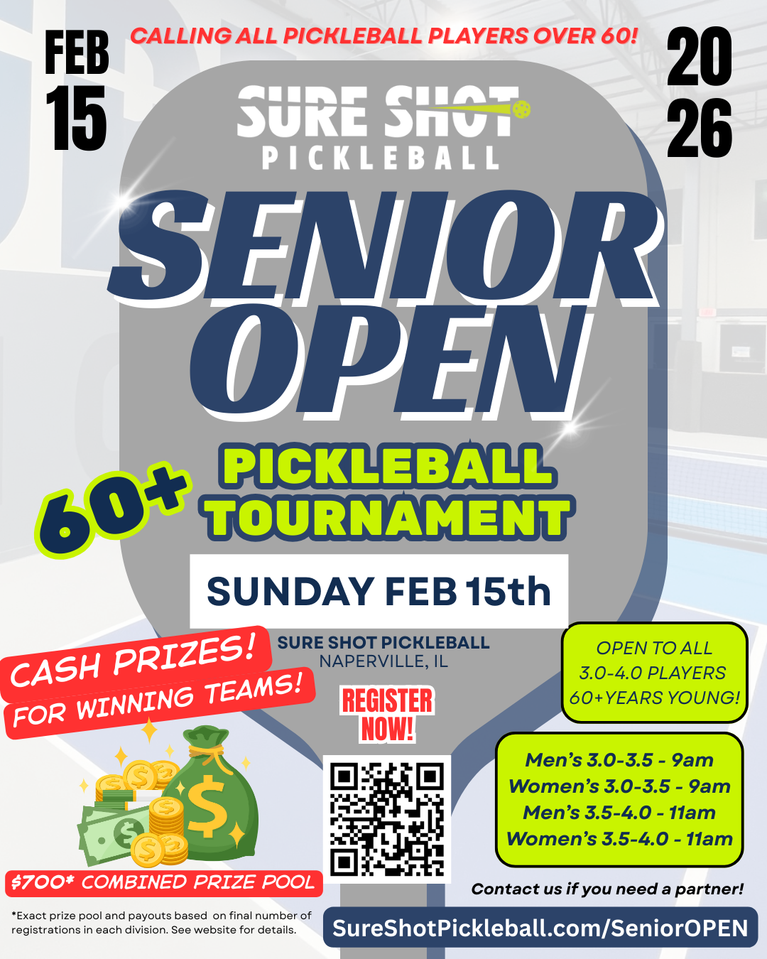 Senior Pickleball Tournament Sure Shot Pickleball Naperville