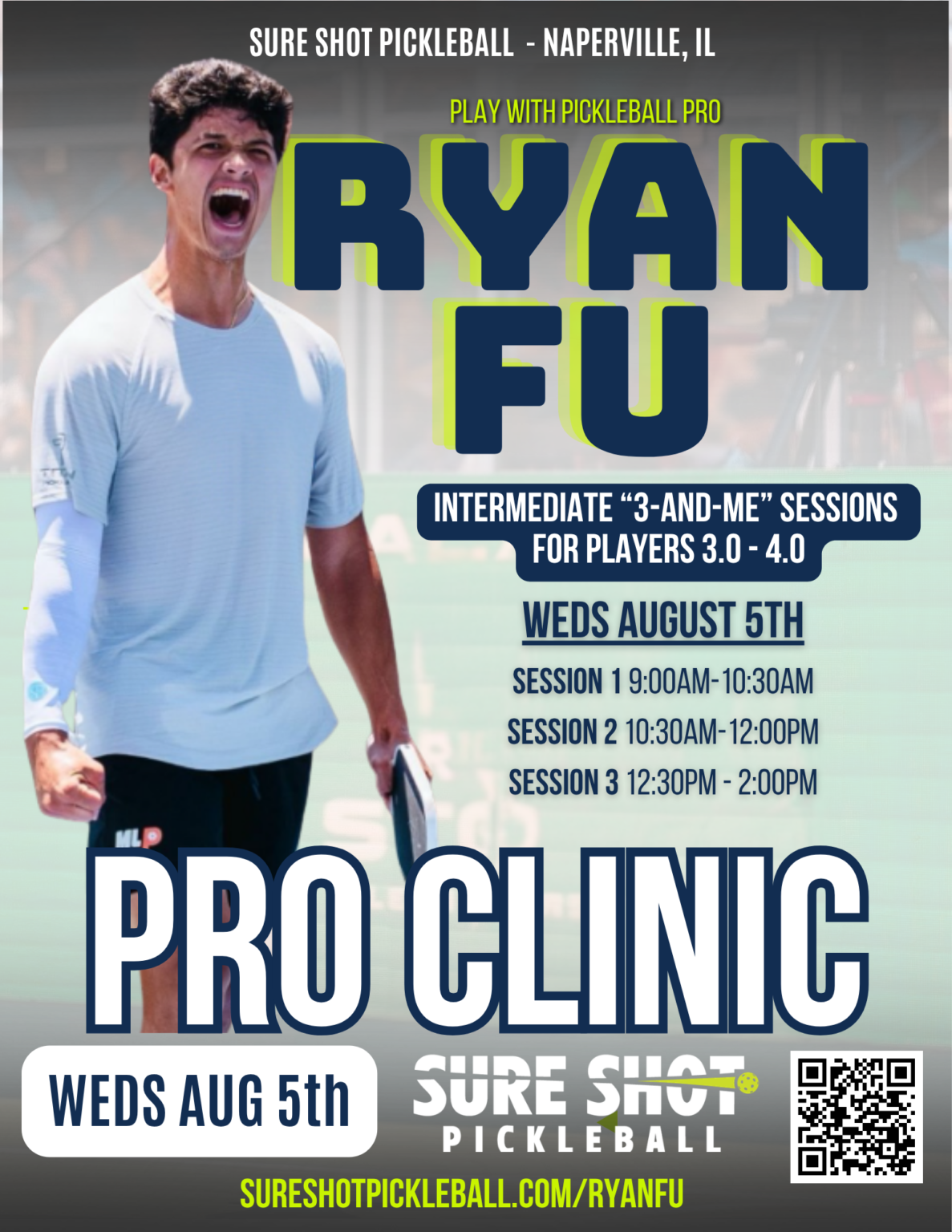 Ryan Fu Indoor Pickleball Chicago suburbs | Sure Shot Pickleball